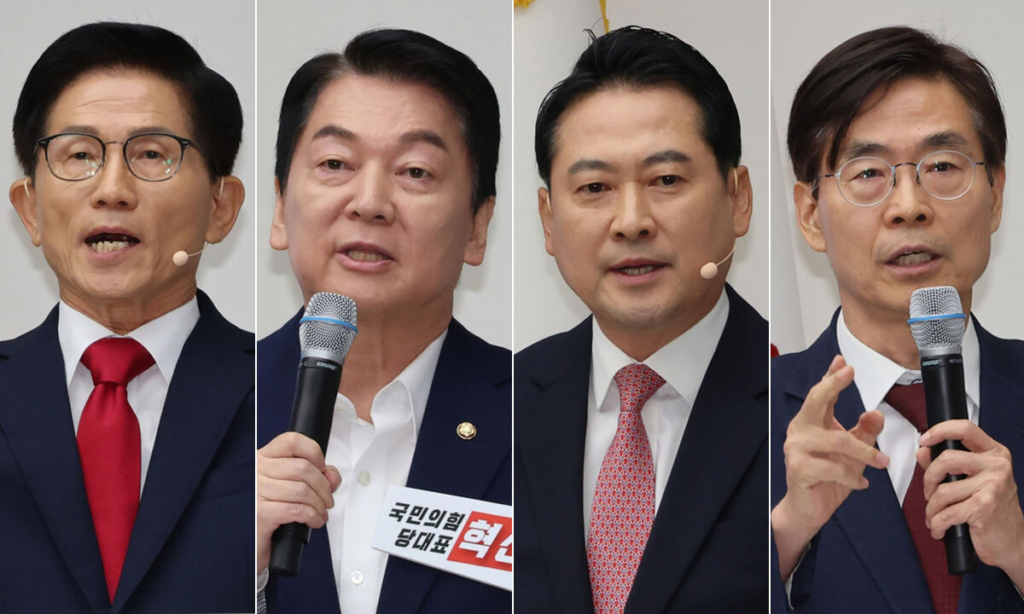 국민의힘 당대표 ‘김문수·안철수·장동혁·조경태’ 4자구도로 압축